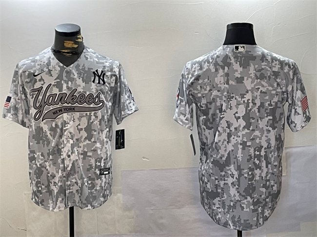 Men's New York Yankees Blank 2024 Arctic Camo Stitched Baseball Jersey Men's New York Yankees Blank 2024 Arctic Camo Stitched Baseball Jersey